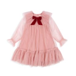 Tiuline Suknele Su Kaspineliu Mergaitiska Sventine